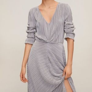 Pleated long dress - Silver